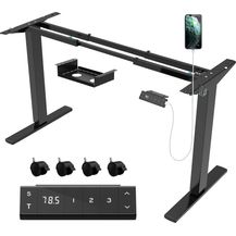 Bild für JUMMICO Höhenverstellbarer Schreibtisch Gestell mit USB-Buchse und Touchscreen-Tastatur