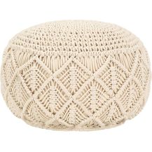 Bild für Makramee Sitzpuff Handgefertigt 45x30 cm Baumwolle [248089]