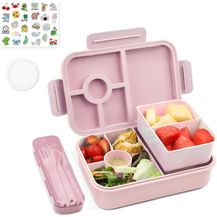 Bild für Bugucat Lunchbox Kinder mit Fächern 1300ML 3PCS Auslaufsicher Bento Box Rose