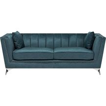 Bild für 3-Sitzer Sofa Samtstoff blau-grün GAULA