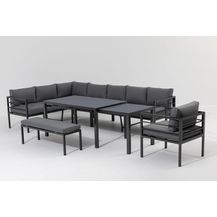 Bild für Gardissimo 'LARINO' Ecklounge mit verstellbarer Liegefläche und ausziehbarem Gartentisch