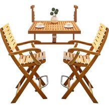 Bild für INTERBUILD REAL WOOD Toronto Balkontisch & Casino-Barstühle (1 Tisch + 2 Stühle)