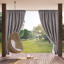 Bild für Terassenvorhang Outdoor Vorhang zum Garten Wasserfest stahl 155X200 Tunnelzug