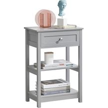 Bild für Nachttisch mit einer Schublade und 2 Ablagen Schlafzimmer MDF Grau FBT46-HG