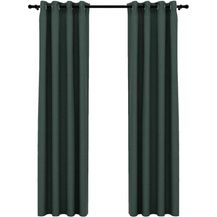 Bild für vidaXL Verdunkelungsvorhänge Ösen Leinenoptik 2 Stk. Grün 140x225 cm 321185