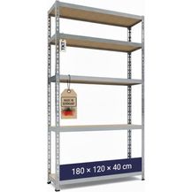 Bild für TKT Steckregal Work System 180x120x40 cm Schwerlastregal Ordnerregal Steckregal Regal Aktenregal