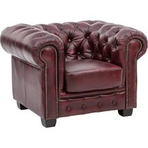 Bild für Chesterfield Sessel Echtleder antik rot 100x72x90 cm massivum Serie Chesterfield Ledersessel Clubsessel Wohnzimmer Herrensessel