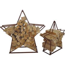 Bild für 2er Set Stern Brennholzregal Kaminholzständer Kaminholzregal Stapelhilfe Rost-Optik