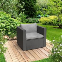 Bild für BRAST Poly-Rattan Gartenmöbel Lounge Set Einzelsessel schwarz
