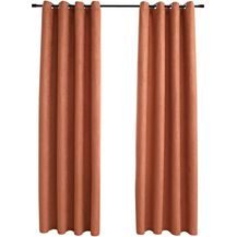 Bild für vidaXL Verdunkelungsvorhänge mit Metallösen 2 Stk. Rostbraun 140x225cm 134471