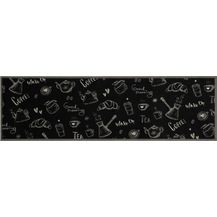 Bild für vidaXL Küchenteppich Waschbar Morning Schwarz 45x150 cm Samt 4005584