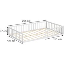 Bild für Bodenbett aus Metall Minno Weiß 205 x 125 cm ohne Matratze Vitalispa