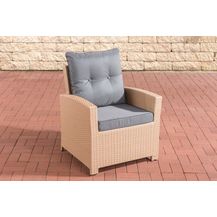 Bild für CLP Polyrattan Sessel Fisolo mit Sitzkissen,sand eisengrau