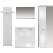 Bild für Garderobenset Amanda 4 teilig weiß Hochglanz 233 cm mit Garderobenschrank