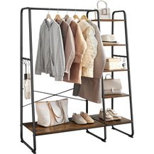 Bild für Vasagle Kleiderständer mit Kleiderstange Schuhablage 6 abnehmbare Haken