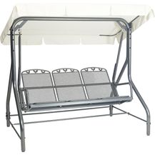 Bild für greemotion Hollywoodschaukel Toulouse 3-Sitzer wetterfest bequem stabil Gartenmöbel 196x168x120 cm eisengrau/sand