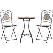 Bild für vidaXL Mosaik-Bistro-Set Terrakottarot und Weiß Eisen und Keramik 3216356