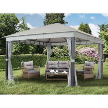 Bild für Gartenpavillon 4x4 m ALU PREMIUM ca. 220g/m² Dachplane wasserdicht