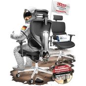 Clouvou MasterSeat Drehstuhl, Schwarz, Textil, ergonomisch, IGR-zertifiziert, höhenverstellbar mit 4D-Armlehnen und Phantom Wheels
