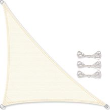 Bild für CelinaSun Sonnensegel inkl Befestigungsseile Premium HDPE wetterbeständig atmungsaktiv Dreieck rechtwinklig 3,2 x 3,2 x 4,5 m Creme weiß