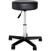 dibea MH00556 Drehhocker aus Kunstleder Rollhocker Praxishocker Büro-Hocker höhenverstellbar mit Rollen Schwarz