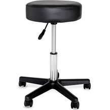 Bild für dibea MH00556 Drehhocker aus Kunstleder Rollhocker Praxishocker Büro-Hocker höhenverstellbar mit Rollen Schwarz