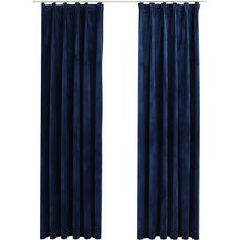Bild für vidaXL Verdunkelungsvorhänge Haken 2 Stk. Samt Dunkelblau 140x175cm 134532
