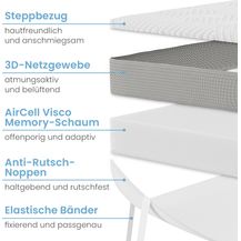 Bild für ELONEO Visco Topper Matratzenauflage 180 x 200 x 5 cm