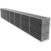 vidaXL Gabionenwand mit Abdeckung Verzinkter Stahl 10 x 5 cm - 10 x 10 cm (L x W)