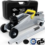 Deuba Hydraulischer Wagenheber 2 Tonnen inkl. Koffer Tragegriff Roll- und Lenkbar inkl. Gummiauflage Rangierwagenheber