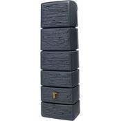 4rain Säulen-Wandtank Slim stone dekor 300 Liter - graphite grey