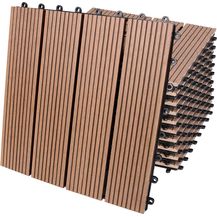 Bild für WPC Fliesen 1m²-4m² Terrassenfliesen Set Holzfliesen 30x30cm Balkon Pool Garten 11x Klassik terrakotta