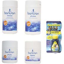 Bild für Banisan Wasserpflegeset Chlorisan pH Minus pH Plus Alginex inkl. Teststreifen
