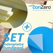 SET> Bodenplatte Rundpool kplt. Hartschaum- u. Vinyl Platte für Ø 3,50m - Conzero