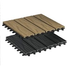 Bild für 22er-Set WPC Balkonfliesen in Holzoptik mit Relief hellbraun