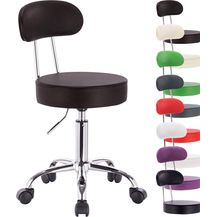 Bild für WOLTU Arbeitshocker BH34 Rollhocker Kunstleder braun