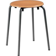 Bild für Stapelhocker Sitzhöhe 500mm Sitz-D.300mm Rdrohr anthrazit Buche natur lack.BIMOS