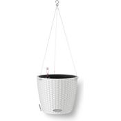 Lechuza 15190 Nido Cottage Blumenampel, Hochwertiger Kunststoff, Inkl. Bewässerungssystem und Edelstahlaufhängung, Für Innen- und Außenbereich, weiß