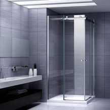 Bild für Duschkabine Eckeinstieg Duschabtrennung mit Schiebetüren NANO-ESG Klarglas Höhe: 200cm DK88 90x105