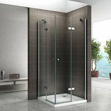 Bild für Duschkabine Duschabtrennung Eckeinstieg Scharniertür NANO-ESG Klarglas Höhe: 190cm DK19 90x105