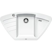 Bild für BLANCO ZIA 9 E Eckspüle für die Küche für 90 cm Eckschränke oder 60 cm Unterschränke aus Silgranit Weiß 514750