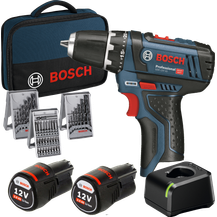 Bild für Bosch Professional 12V System Akkuschrauber GSR 12V-15 (2x 2,0 Akku, 39tlg.-Zubehör-Set, in Tasche)