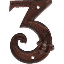 Bild für Hausnummer Zahl 3 Drei Antik-Stil Gusseisen H12cm