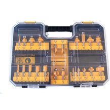 Bild für DeWalt Hartmetall Fräser Set (22-tlg., mit Anti Kickback Design, Premium Stahlkörper, HM Schneidplatten und austauschbarem Kugellager, inkl. Box)