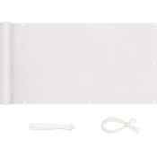 Balkonsichtschutz Balkonbespannung 100% Polyester Sichtschutz Balkonabdeckung Weiß, 75 x 300cm