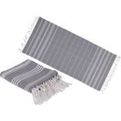 Out of the Blue Weiß-graues Fouta-Hamamtuch (für Sauna & Strand)
