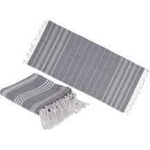 Bild für Out of the Blue Weiß-graues Fouta-Hamamtuch (für Sauna & Strand)