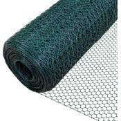 VOUNOT Drahtzaun Sechskantgeflecht, Maschendrahtzaun, PVC-Beschichtet Grün 1x25m, Maschenweite 25mm