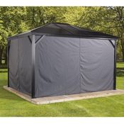 Sojag Pavillon Verona 10x10 Vorhänge Seitenteile Dunkelgrau