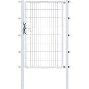 Metallzaun Einzeltor für Doppelstabmatte Feuerverzinkt 180 cm x 100 cm